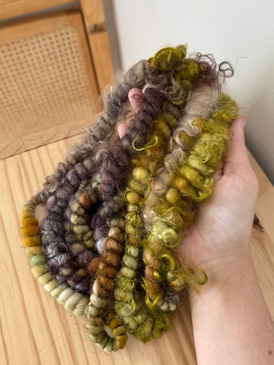 plum & golden pear art yarn