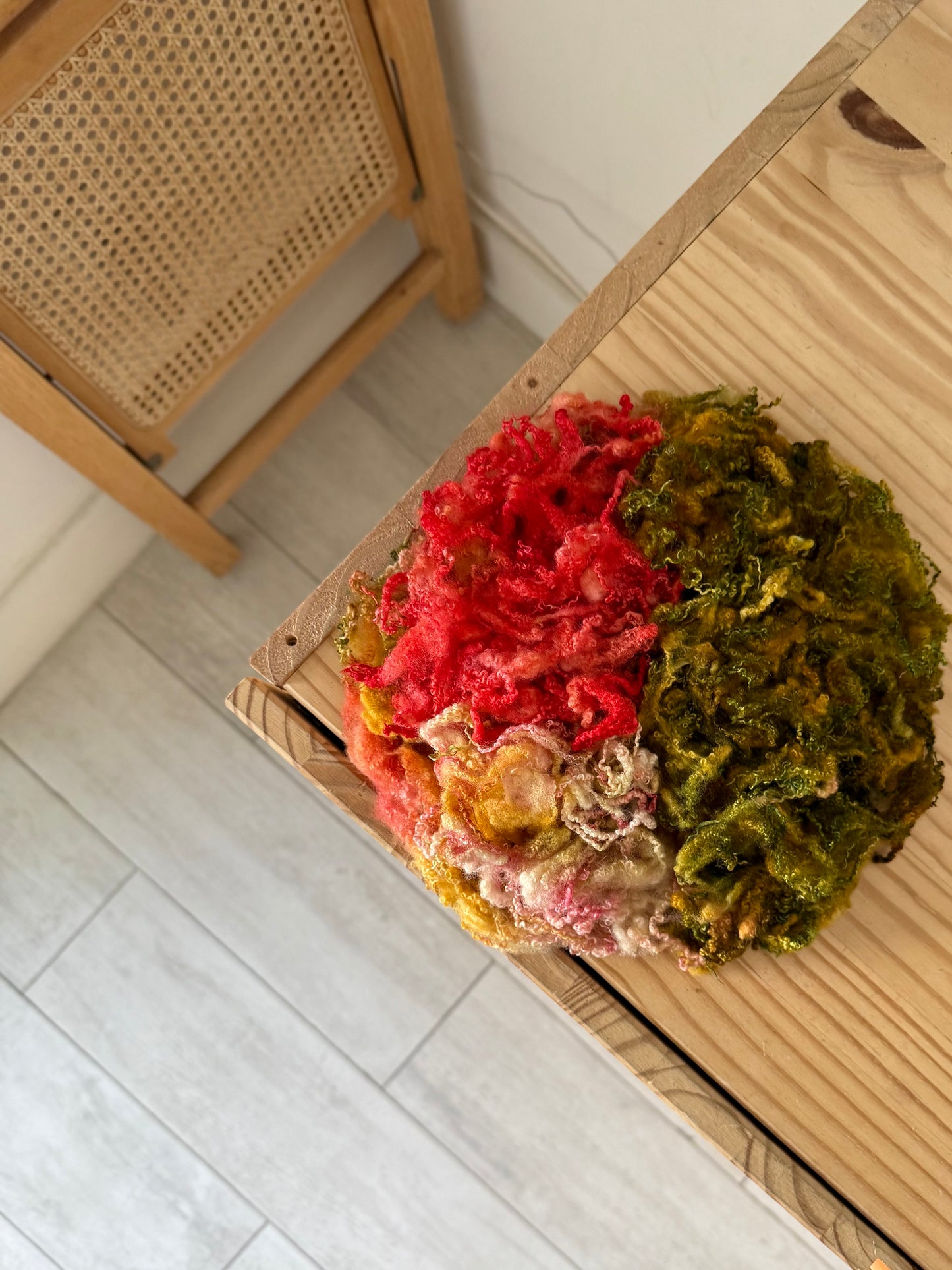 bluefaced leicester locks - golden coral