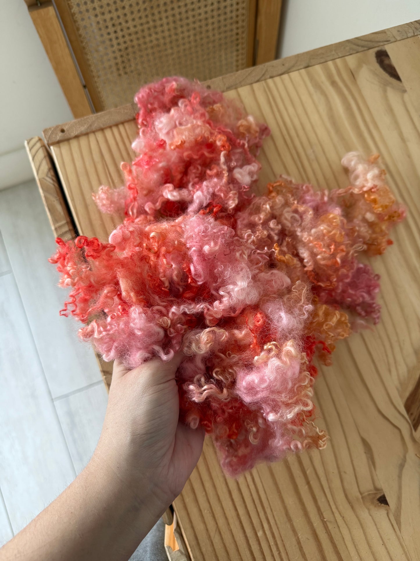 wensleydale locks - bright apricot & peach