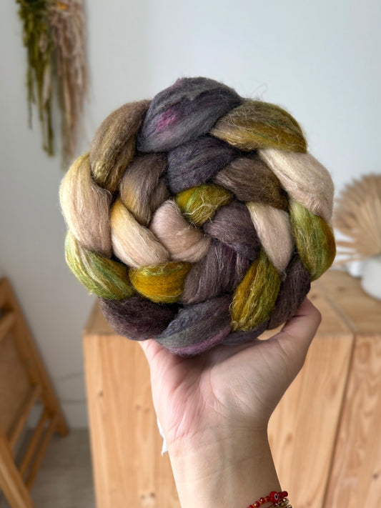 merino/silk/flax wool - roots 4oz