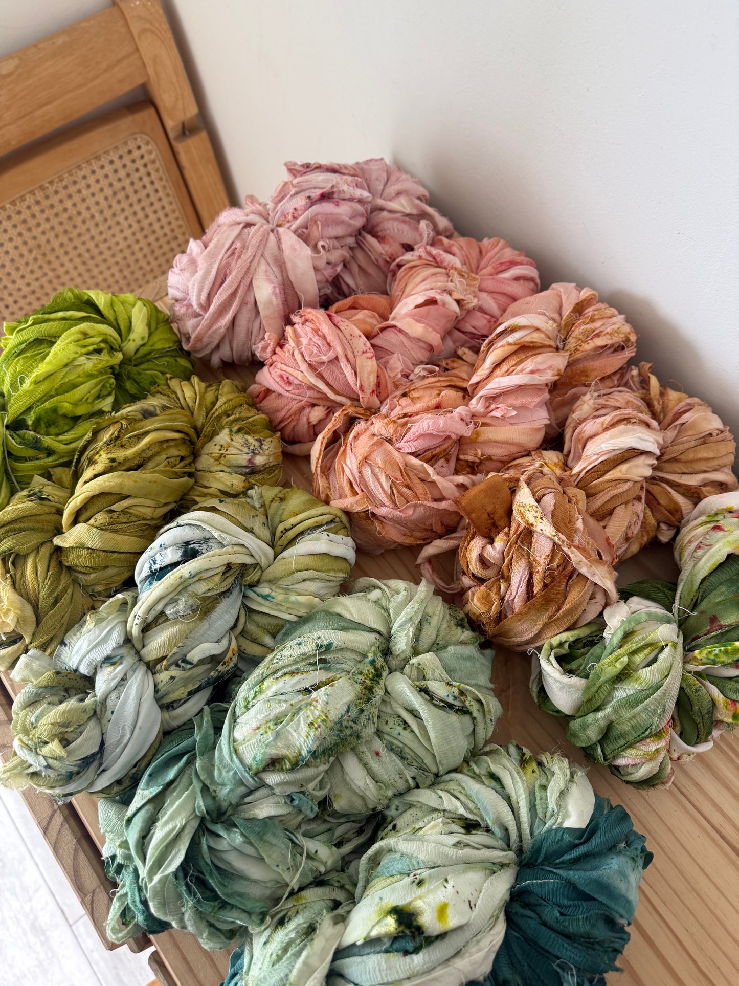 hand-dyed chiffon silk ribbon