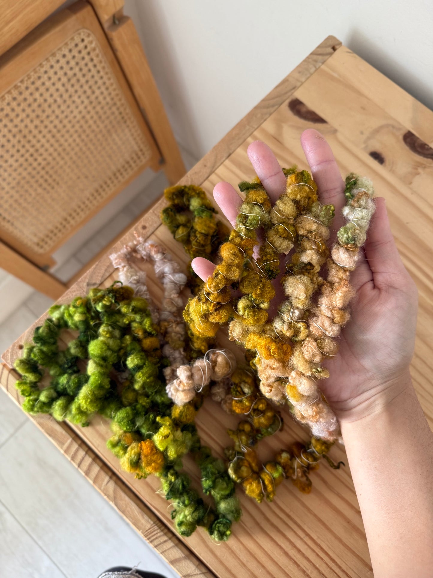 bfl lockspun coils art yarn