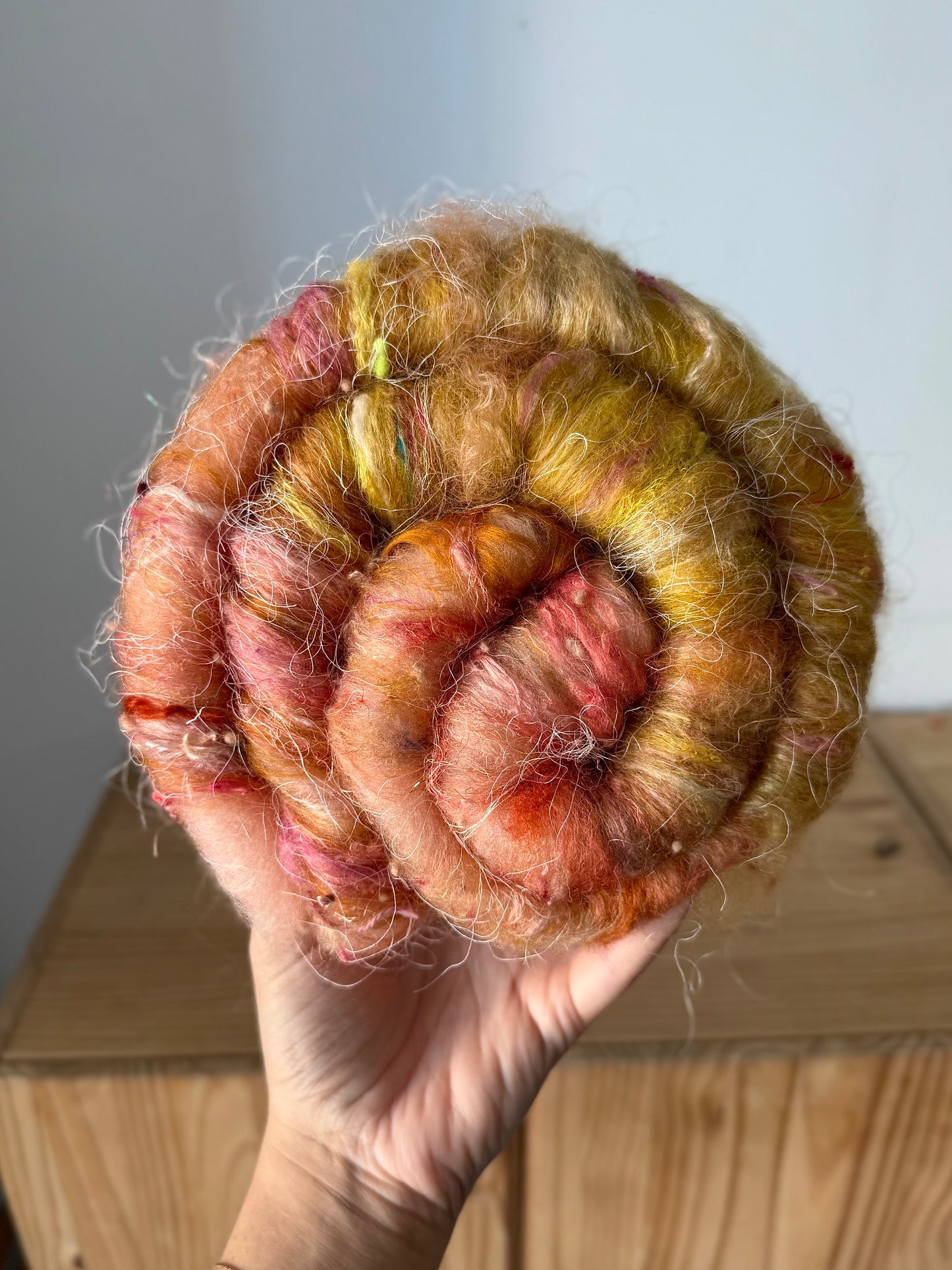 art batt - apricot & mustard