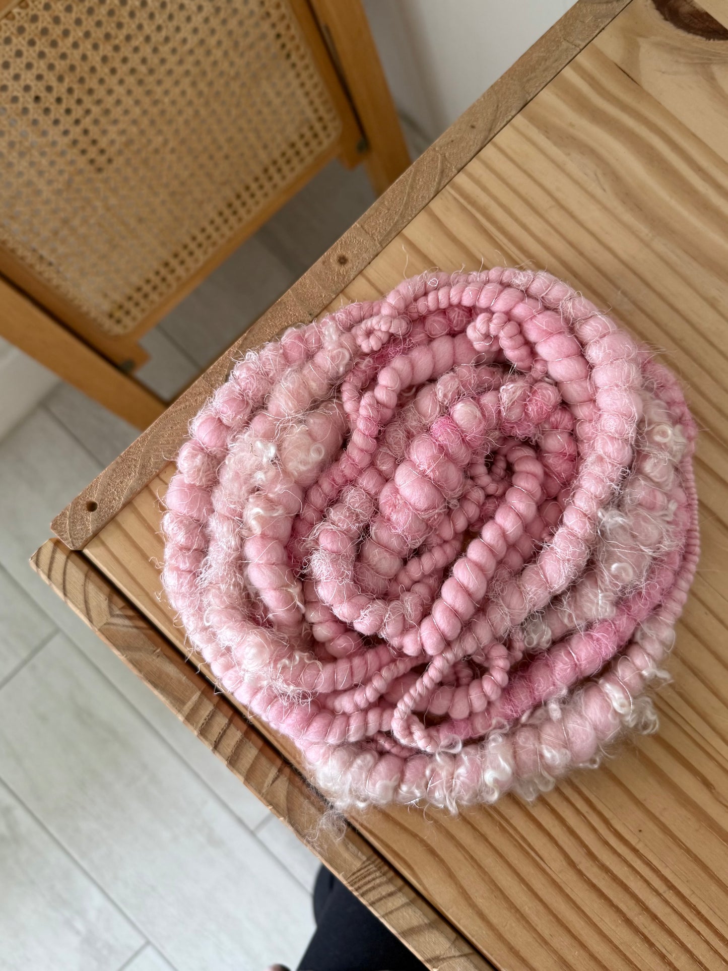 ballerina pink handspun art yarn