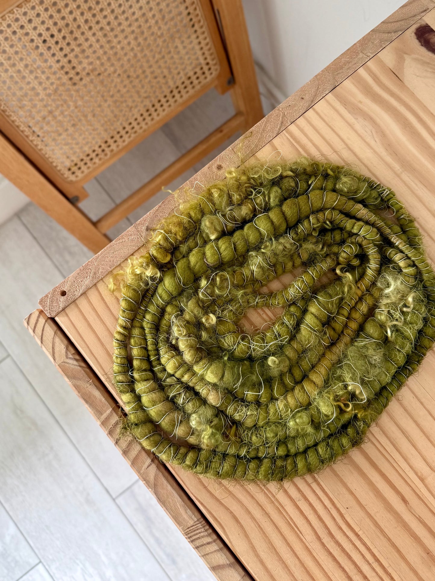 khaki mustard handspun art yarn