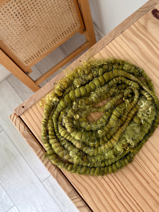 khaki mustard handspun art yarn