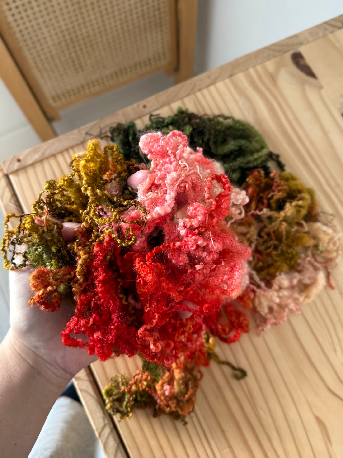 bluefaced leicester locks - red pepper