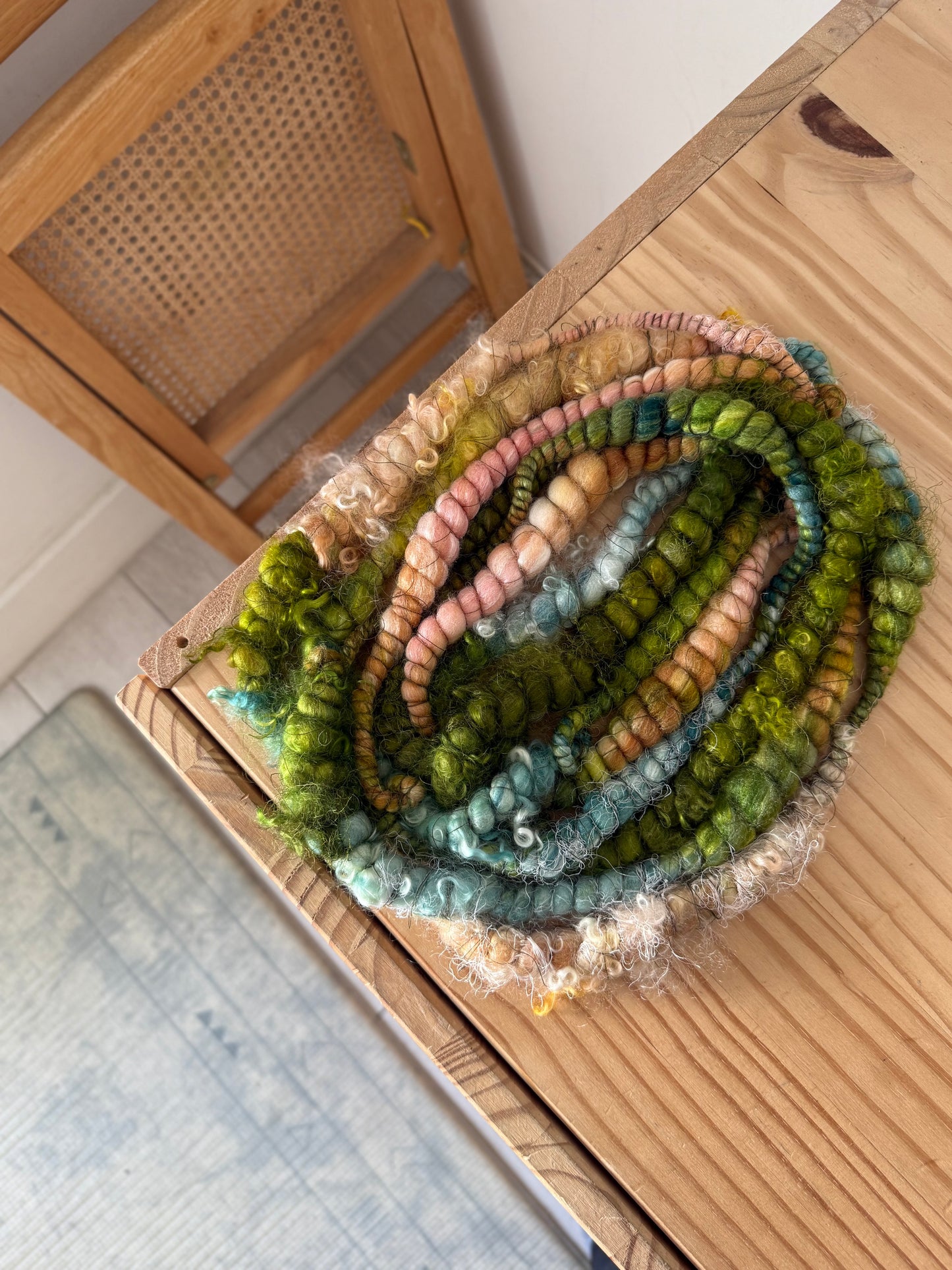 peach to spruce gradient art yarn