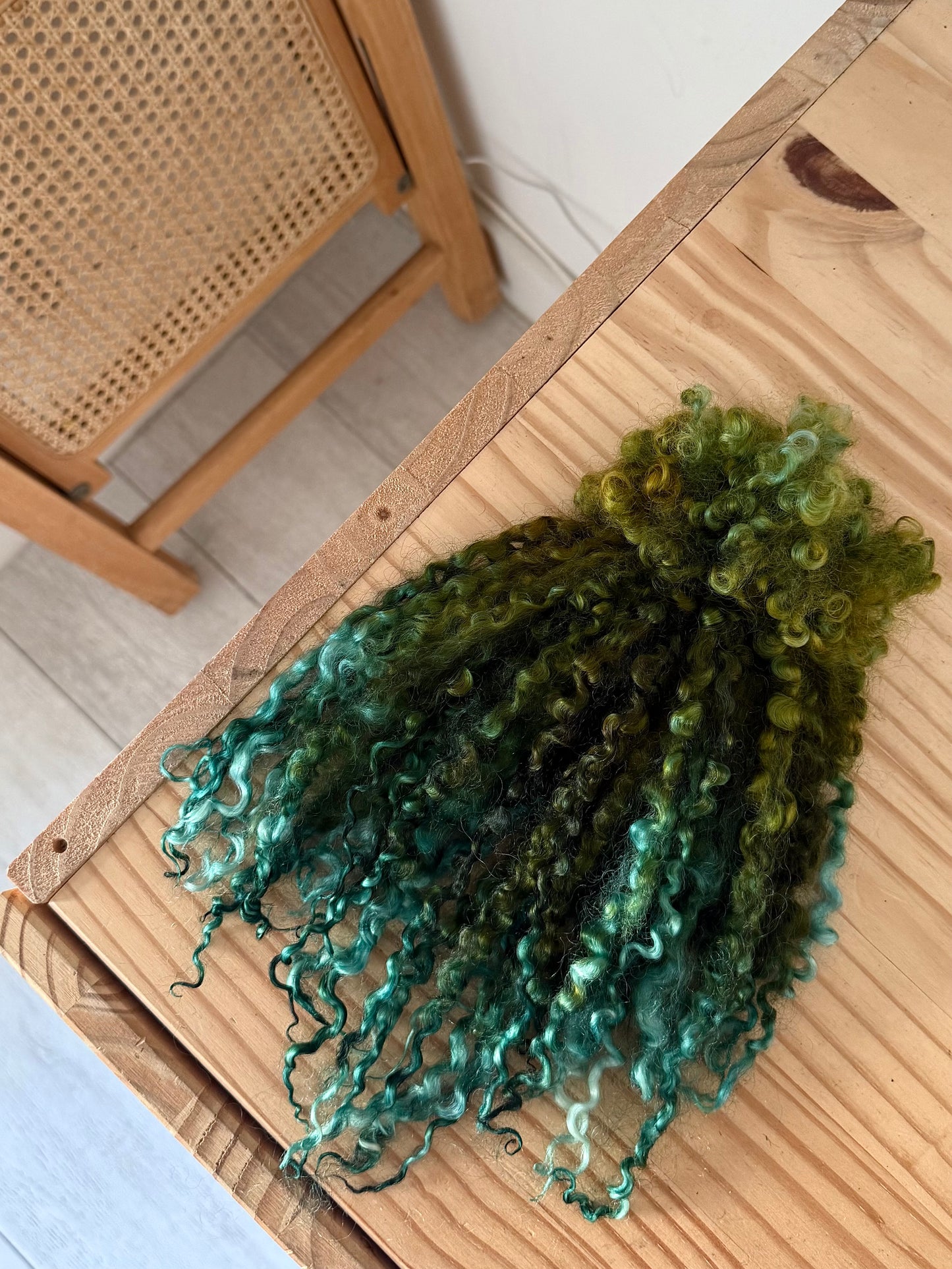 extra long wensleydale locks- forest teal green