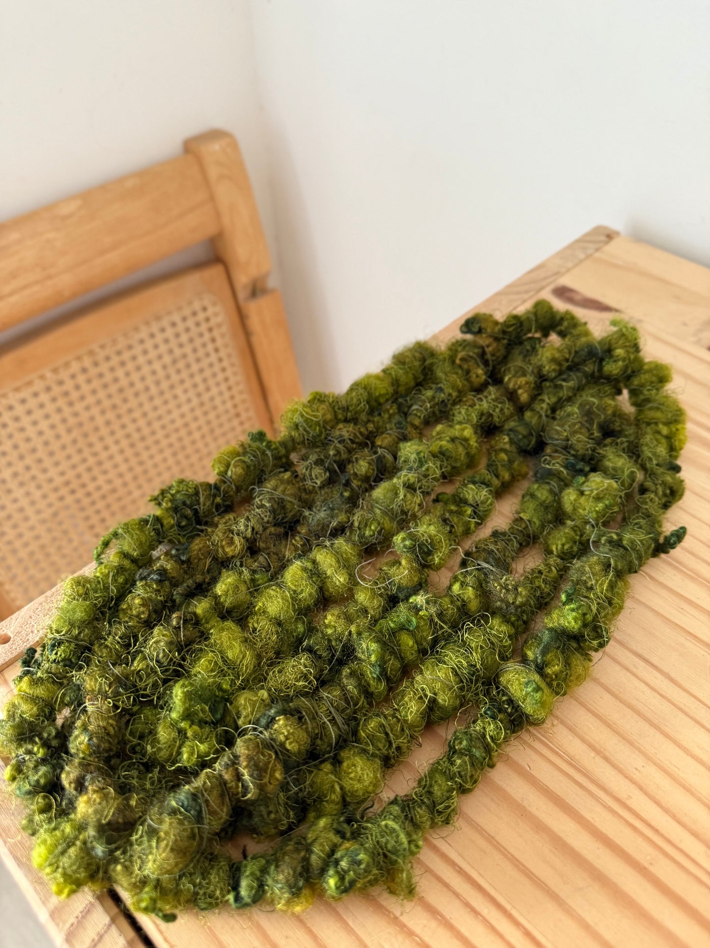 bfl lockspun coils art yarn