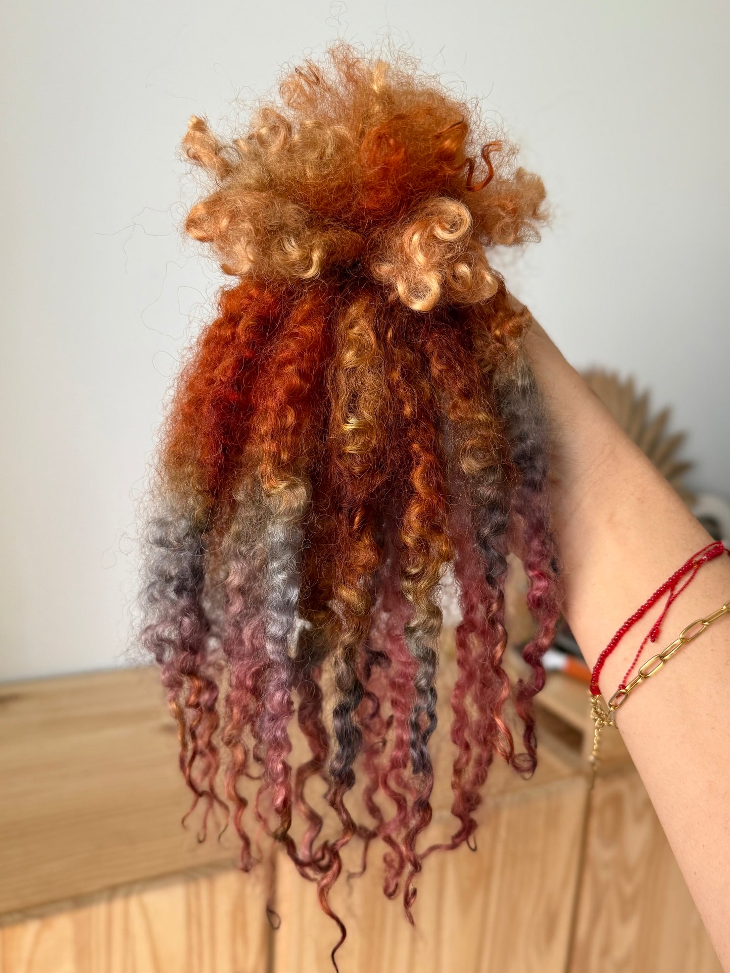 extra long teeswater locks- plum rust magenta
