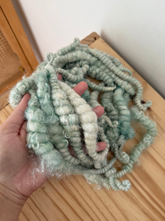 light blue & mohair art yarn
