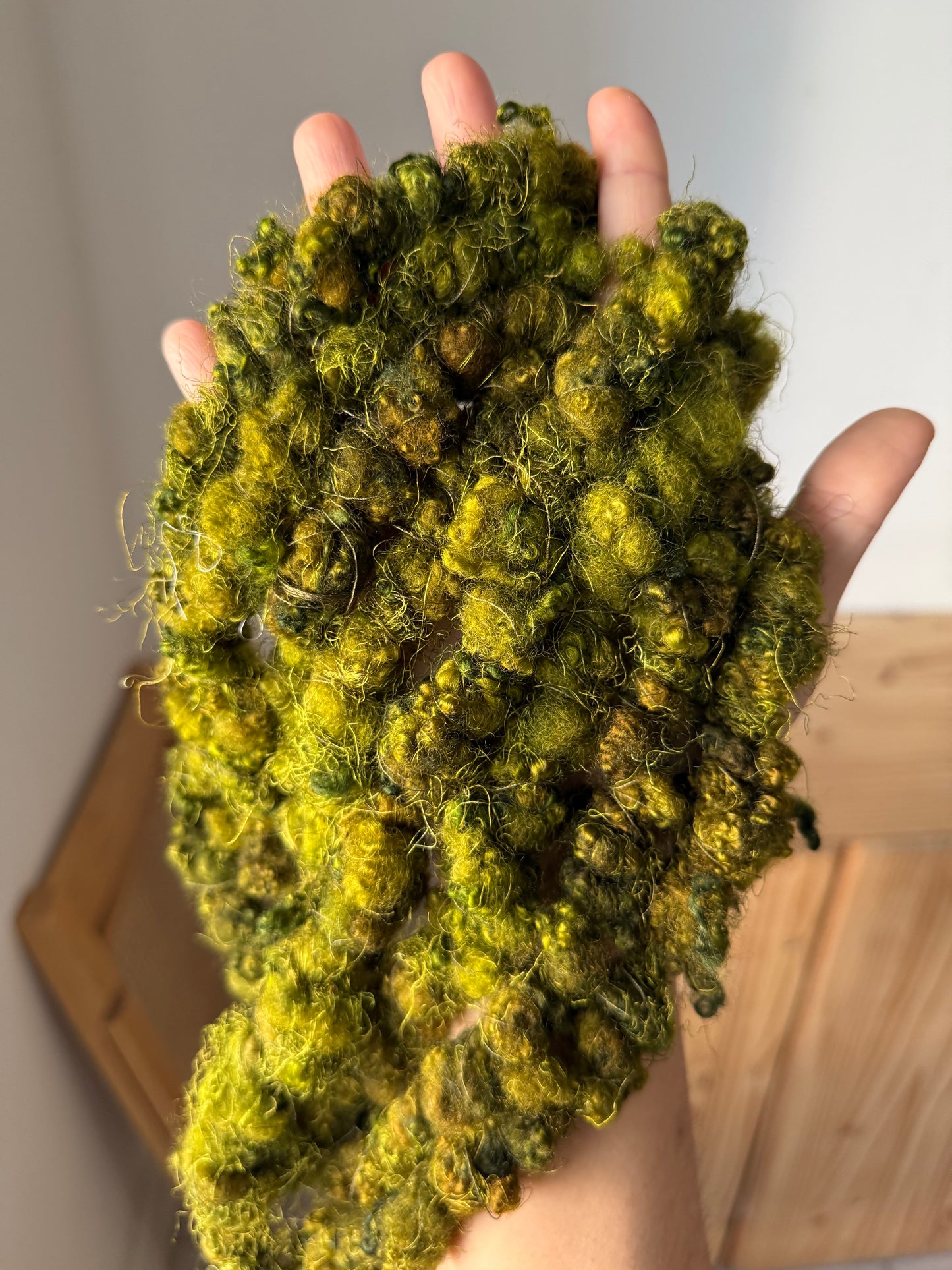 bfl lockspun coils art yarn