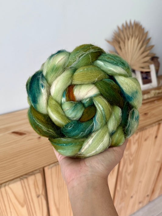 merino/silk/flax wool - sage & spruce