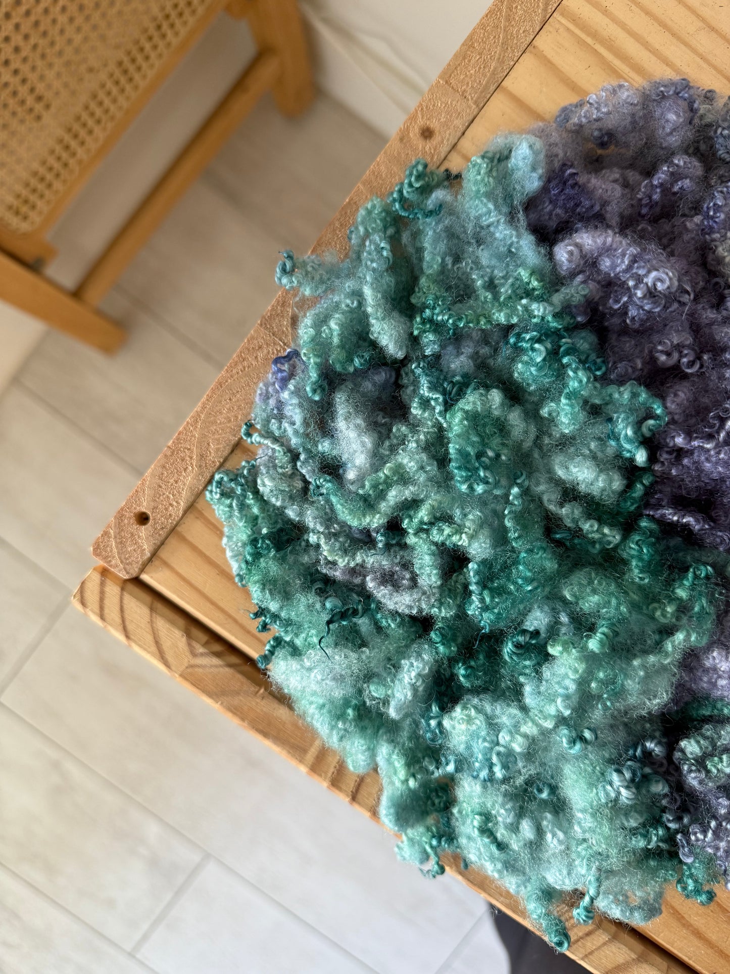 bluefaced leicester locks - seafoam lavender