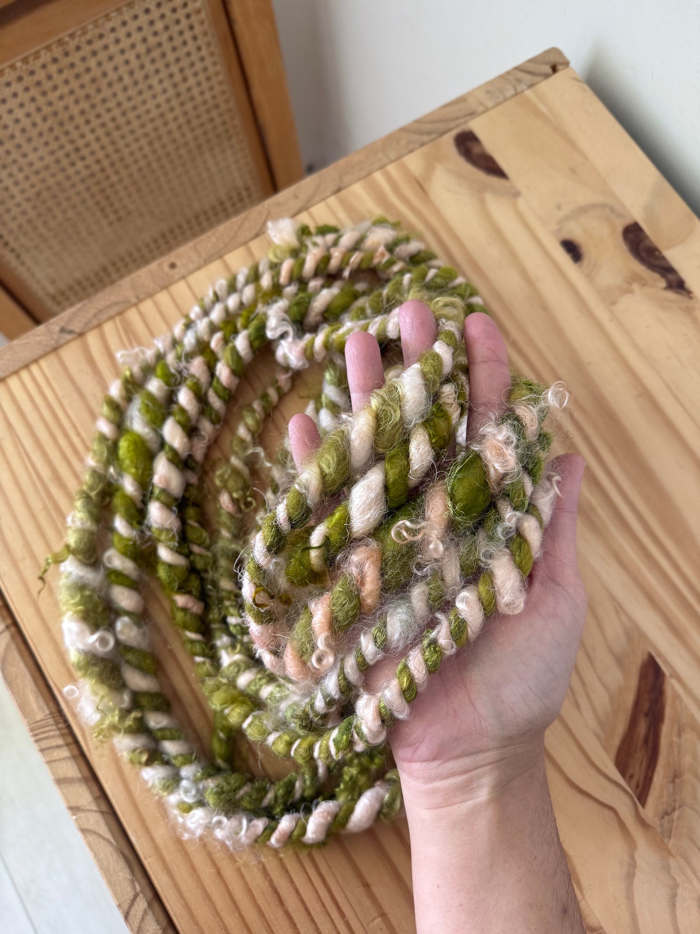 jumbo plied art yarn - peach & pear