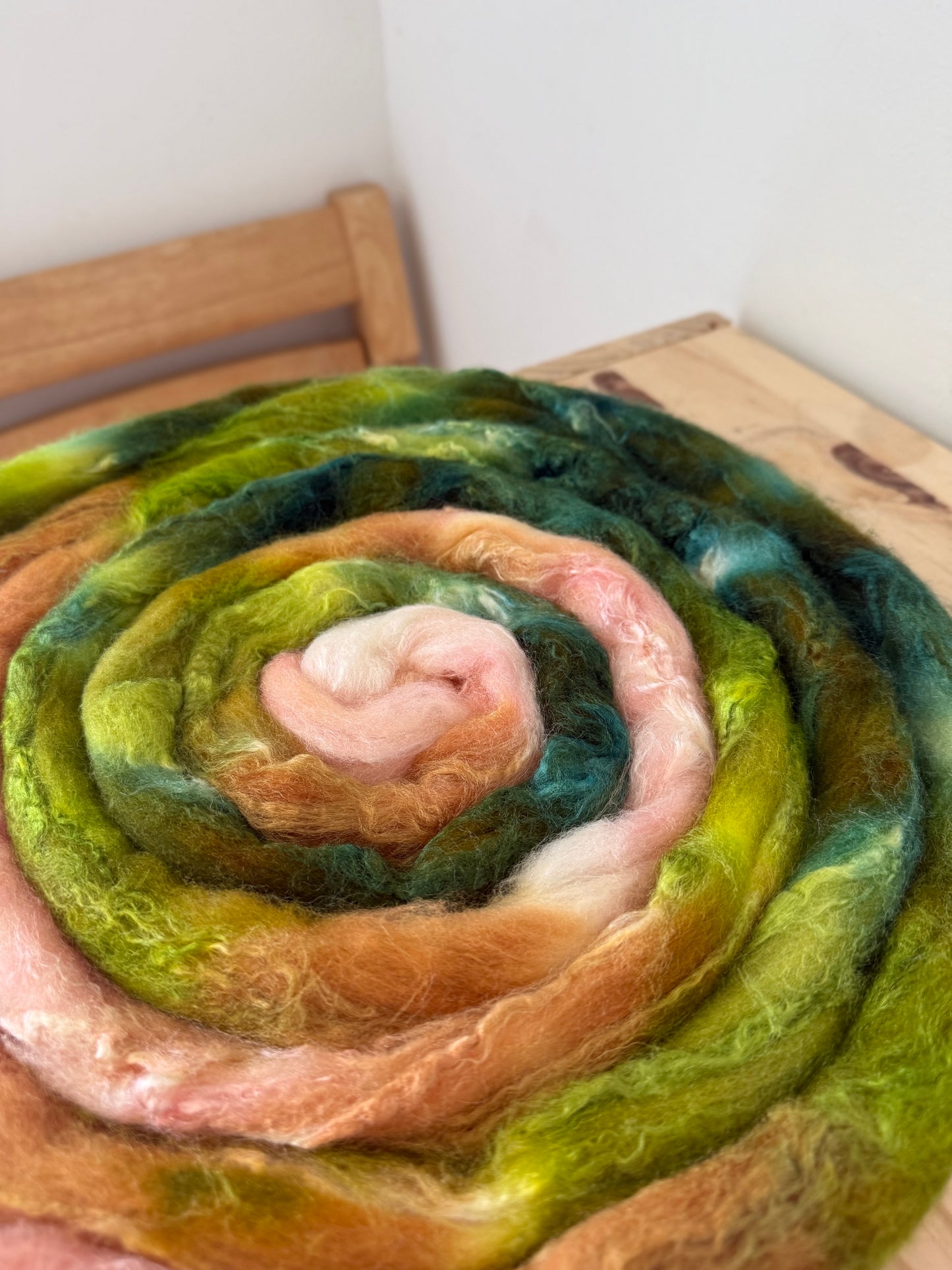 merino/silk - peach chartreuse forest 4oz