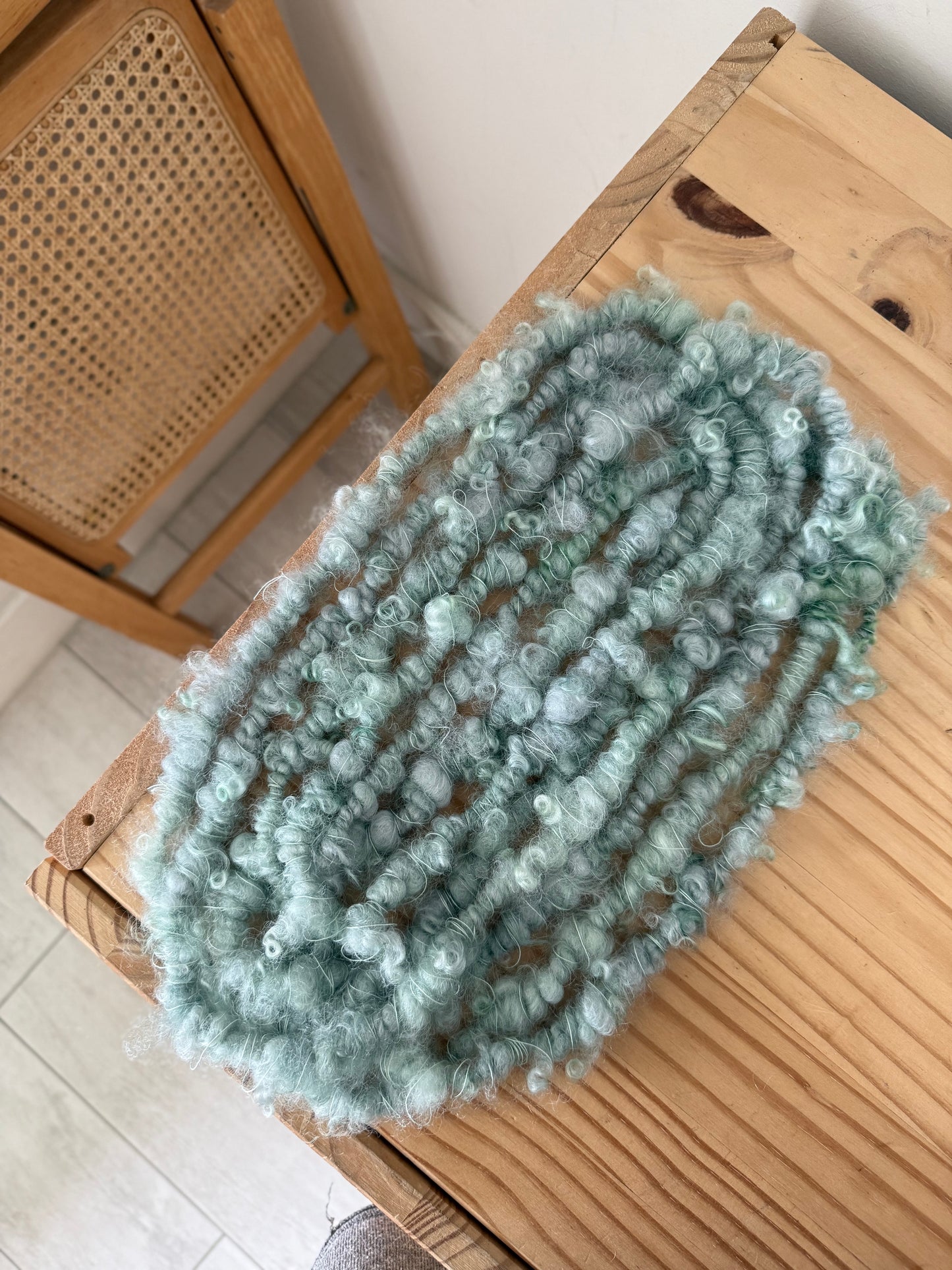 ice blue wensleydale lockspun coils