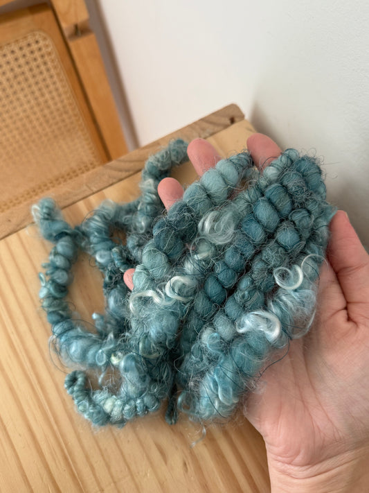 marine blue handspun art yarn