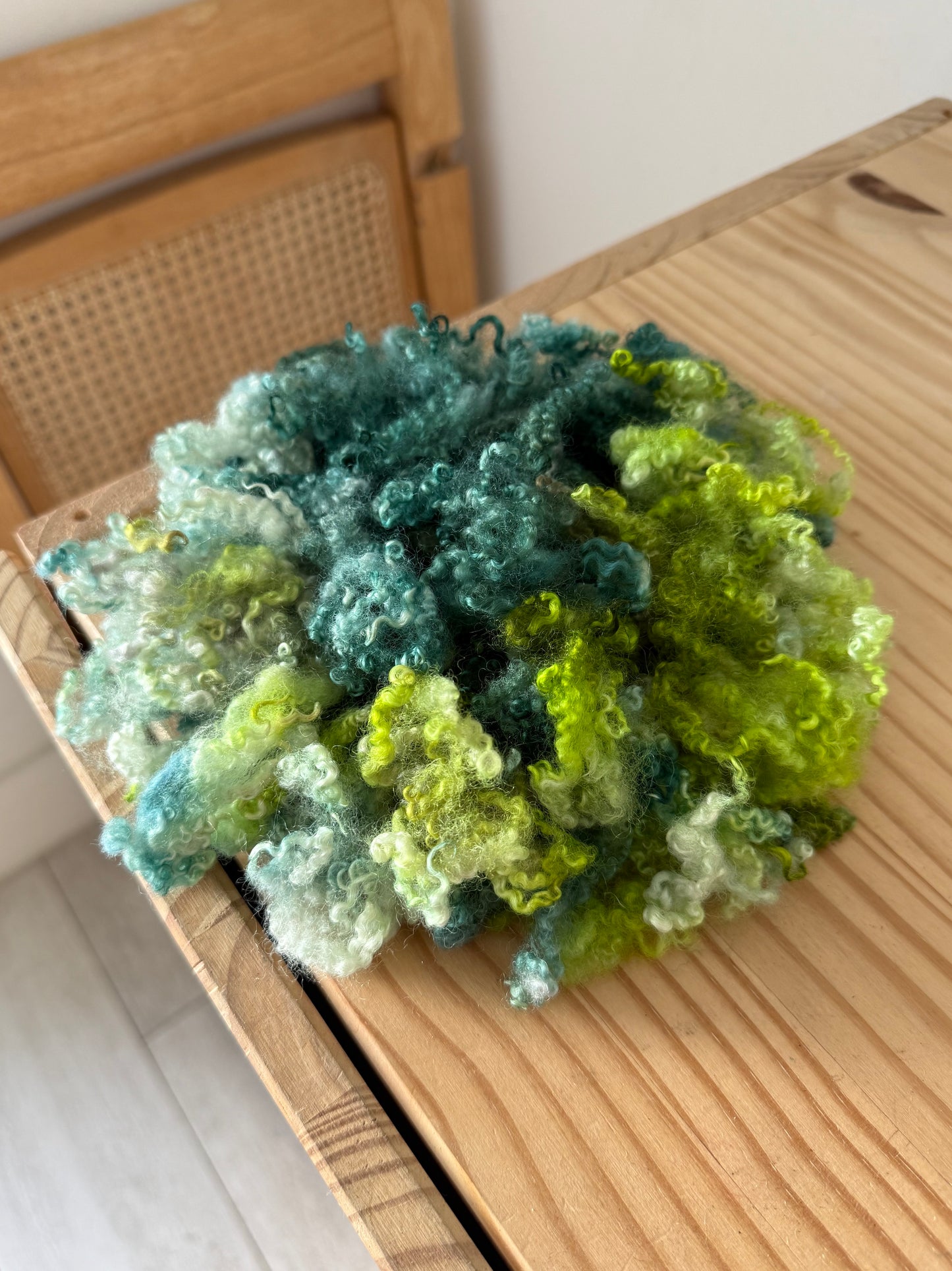 bfl x wensleydale cross - teal & chartreuse