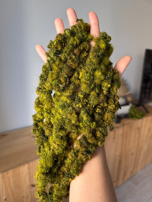 bfl lockspun coils art yarn