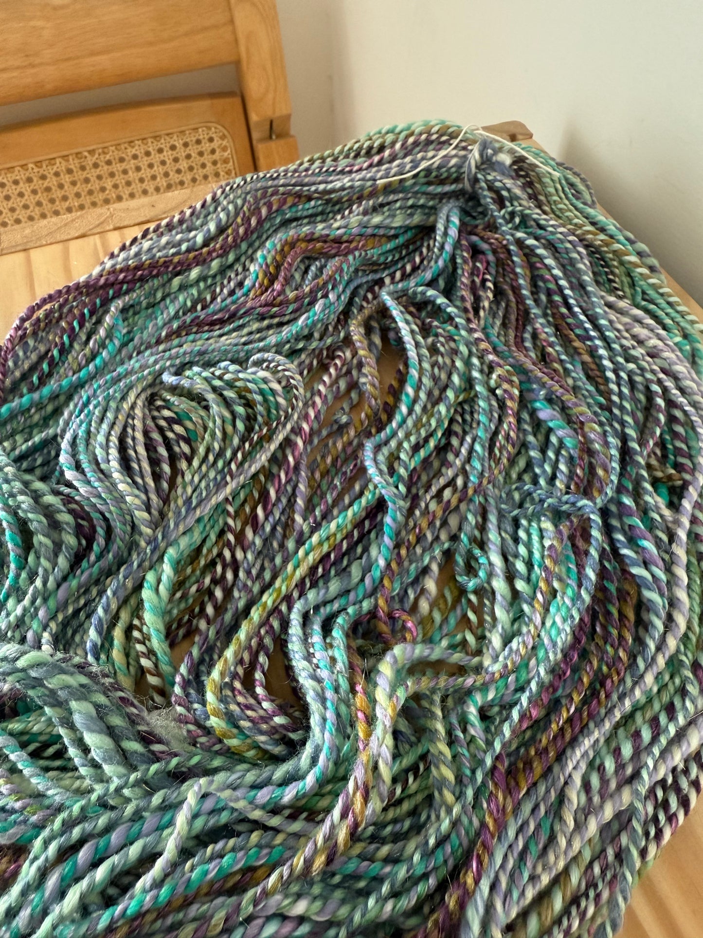 merino/stellina/tencel handspun yarn