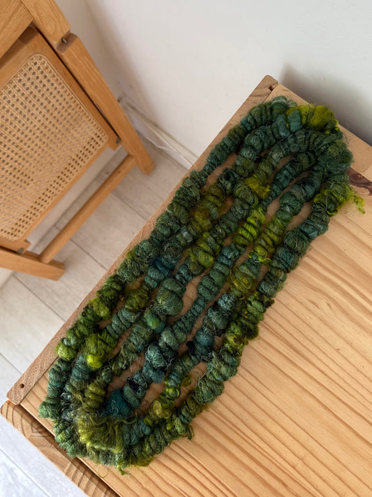 moss & forest handspun art yarn