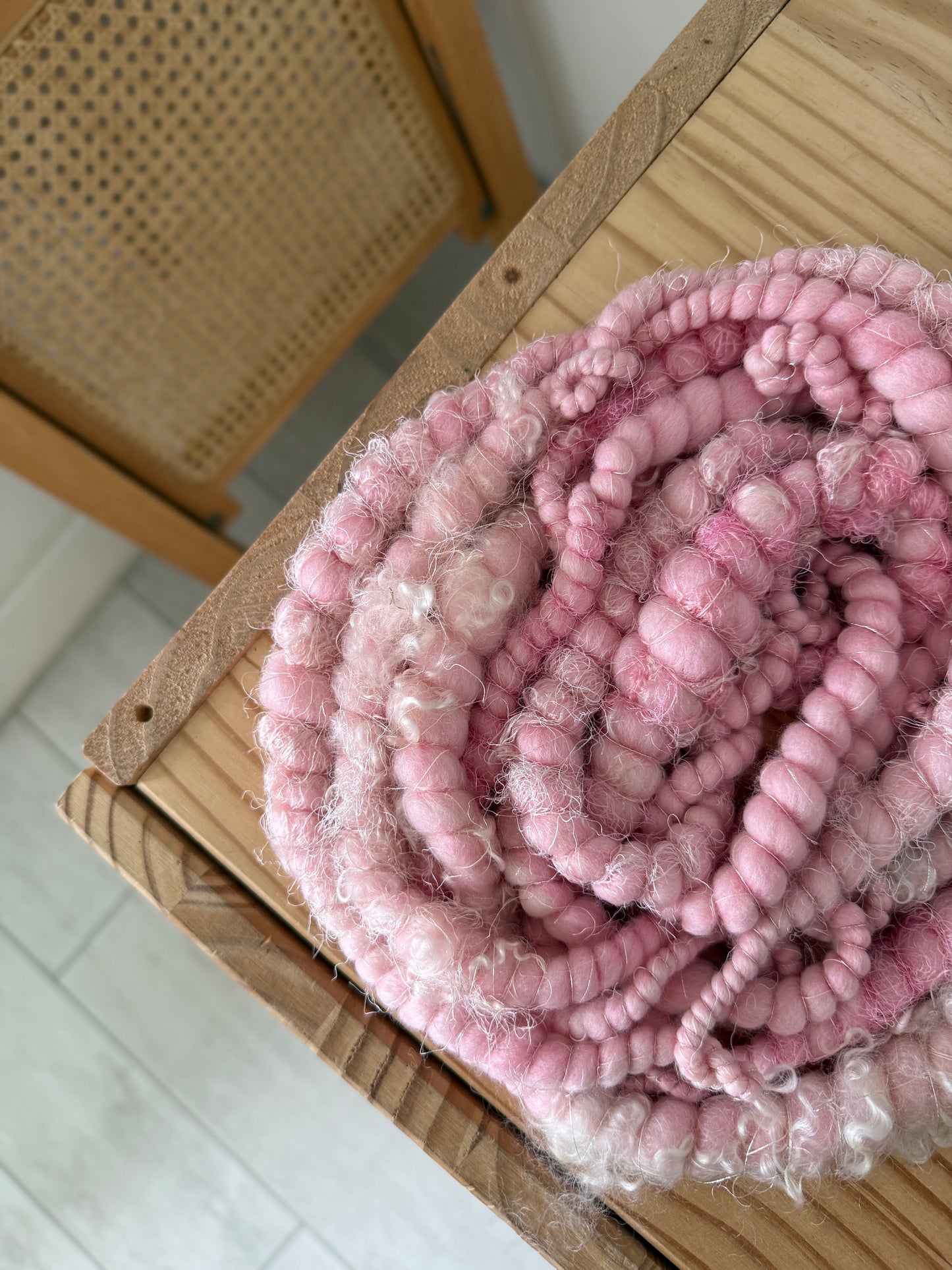 ballerina pink handspun art yarn