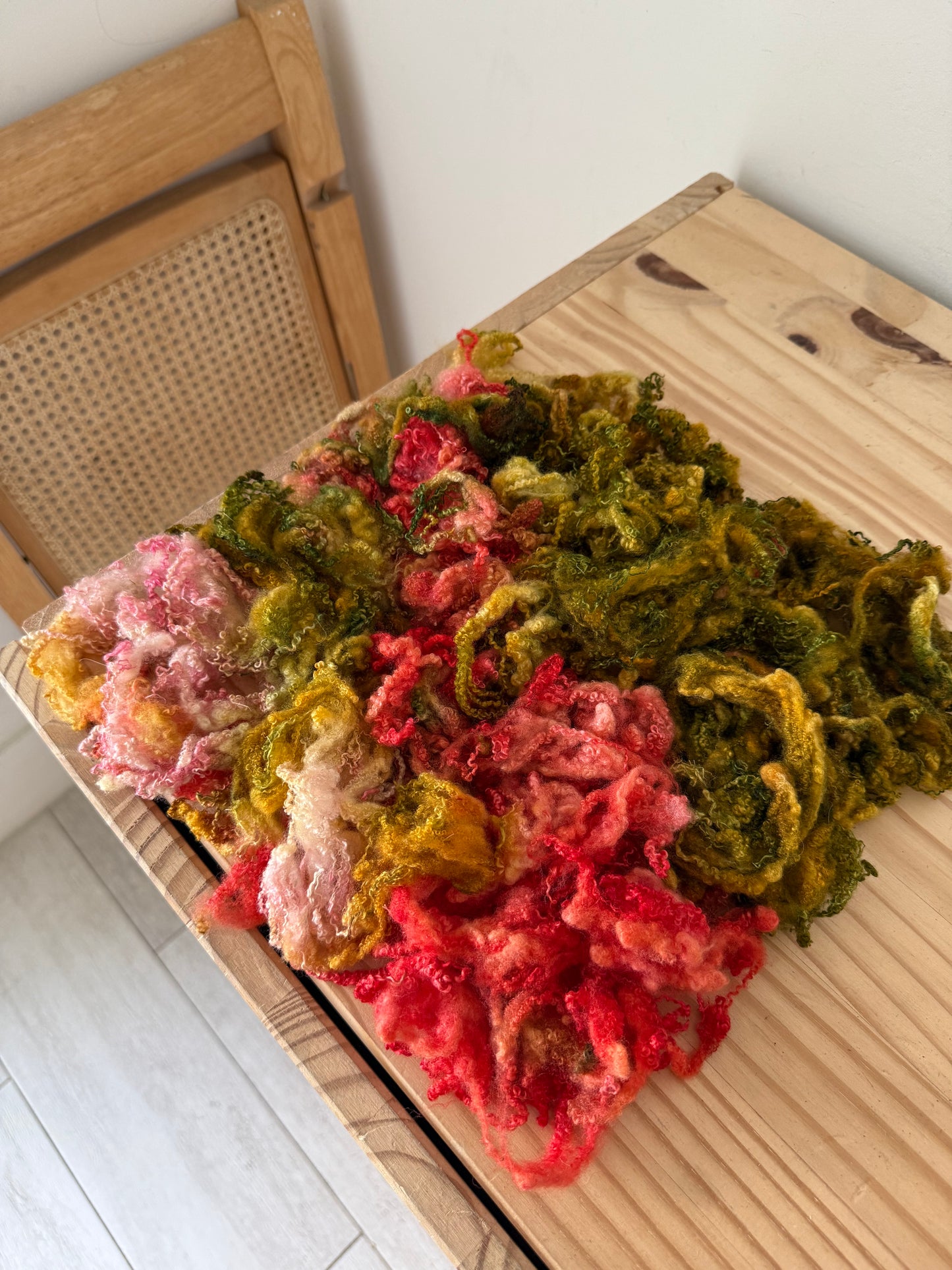 bluefaced leicester locks - golden coral