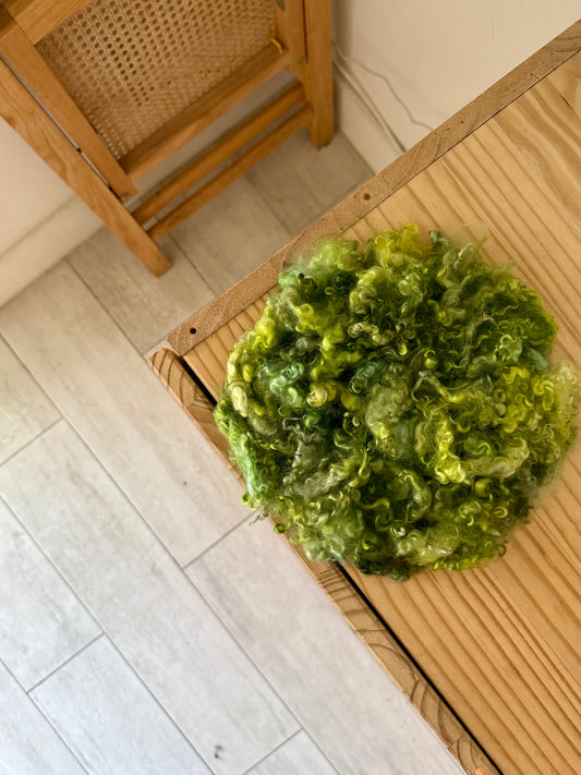 mohair locks - spring greens