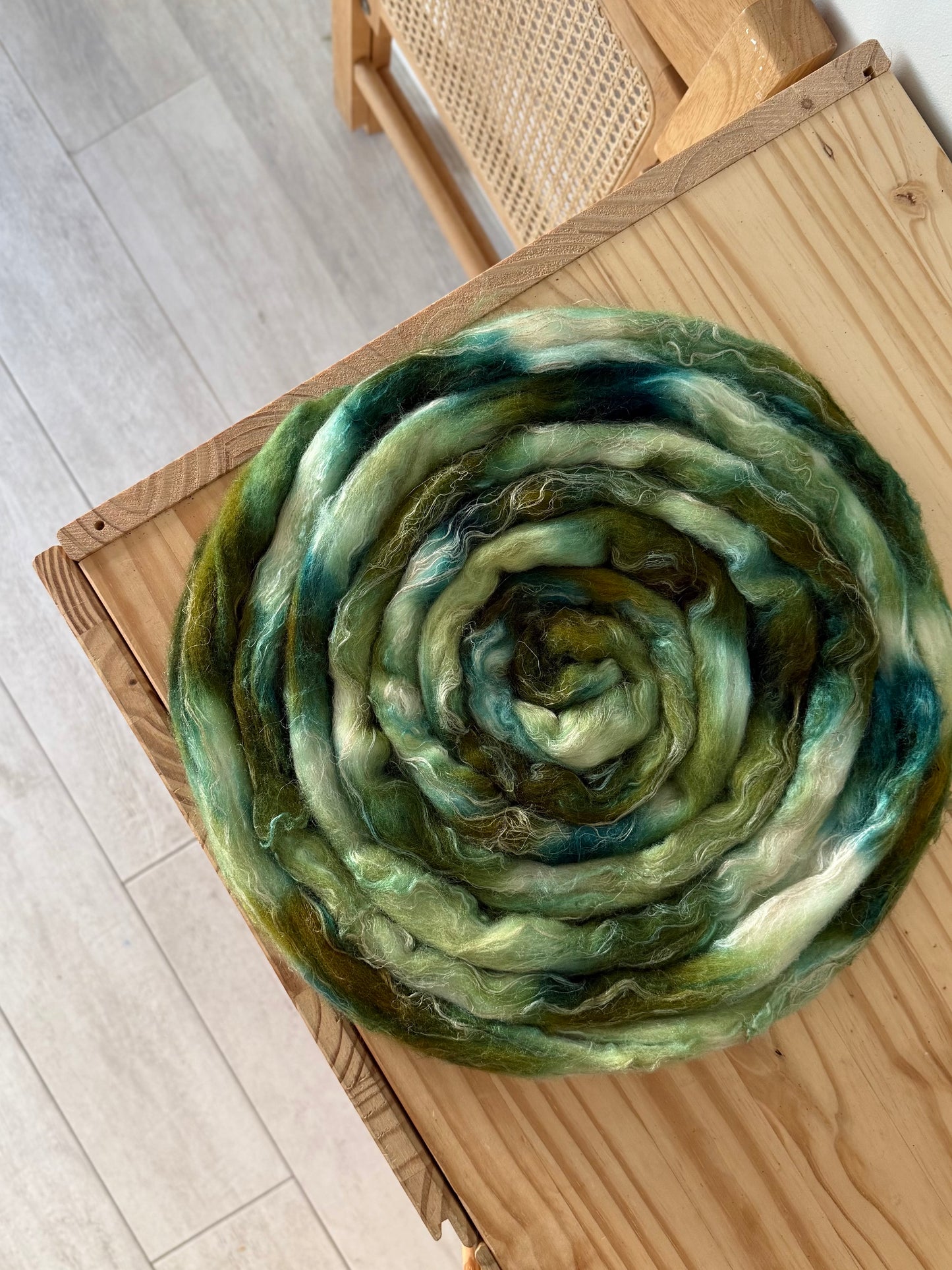 merino/silk/flax wool - seaweed 4oz