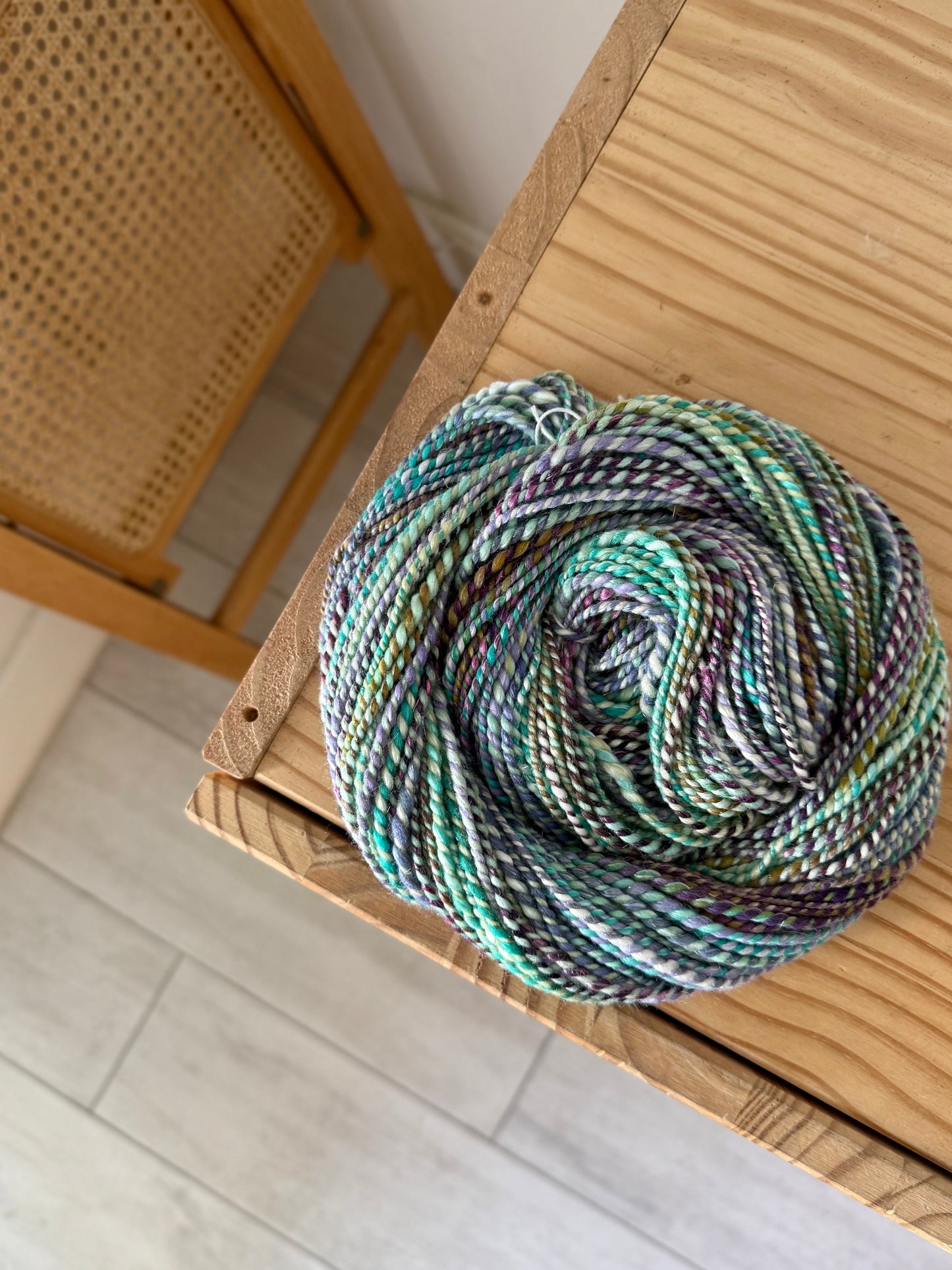 merino/stellina/tencel handspun yarn