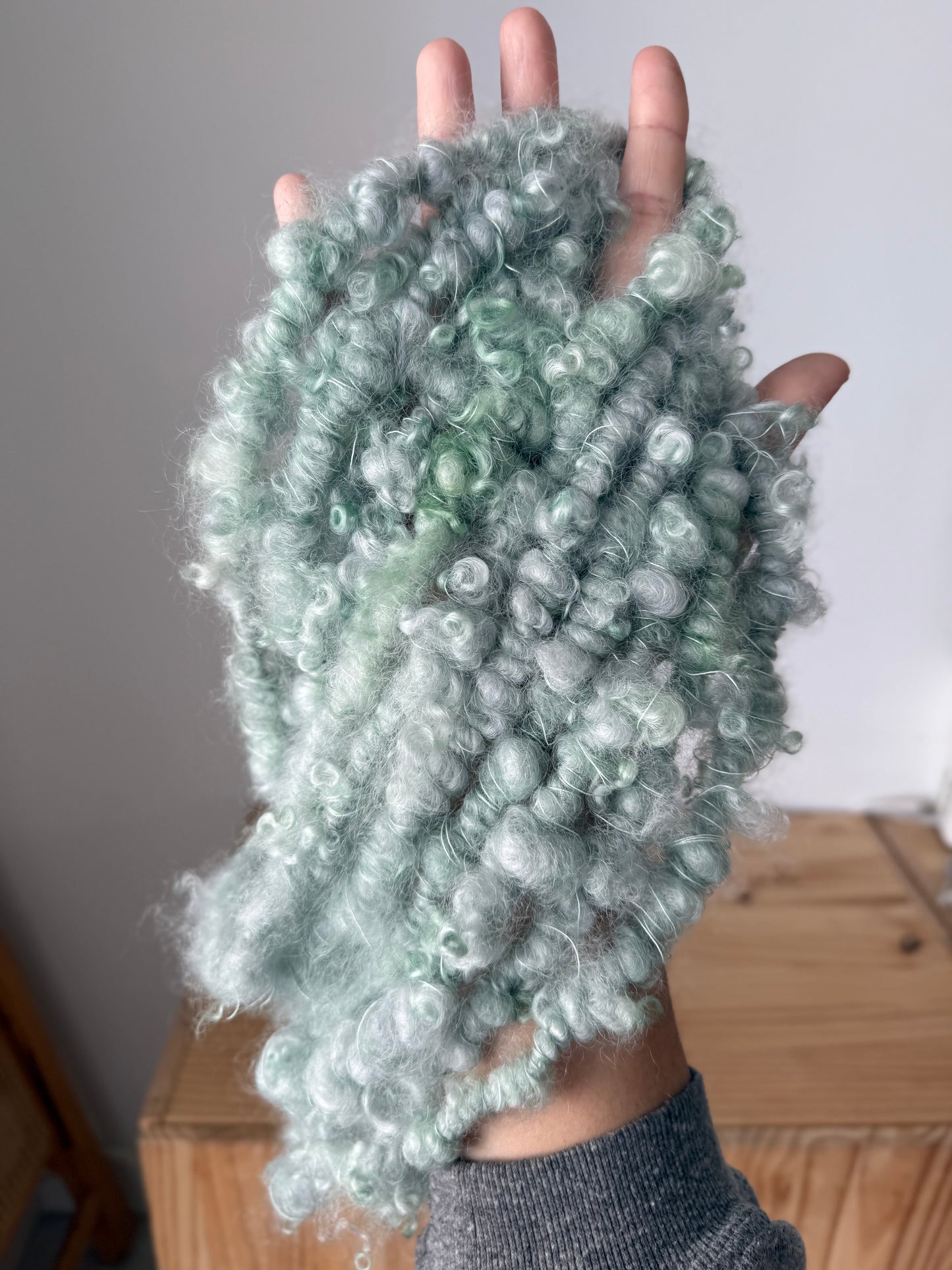ice blue wensleydale lockspun coils