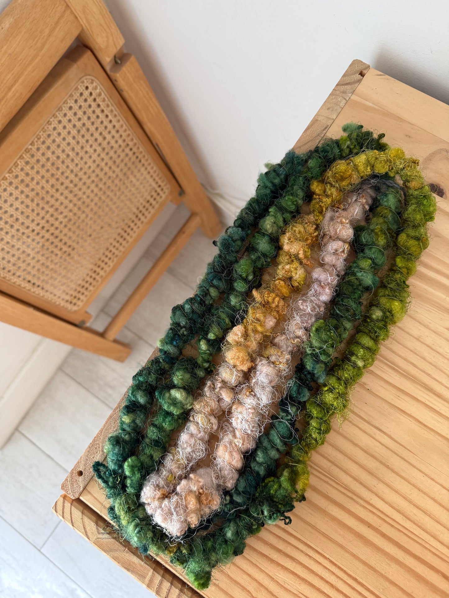 bfl lockspun coils art yarn
