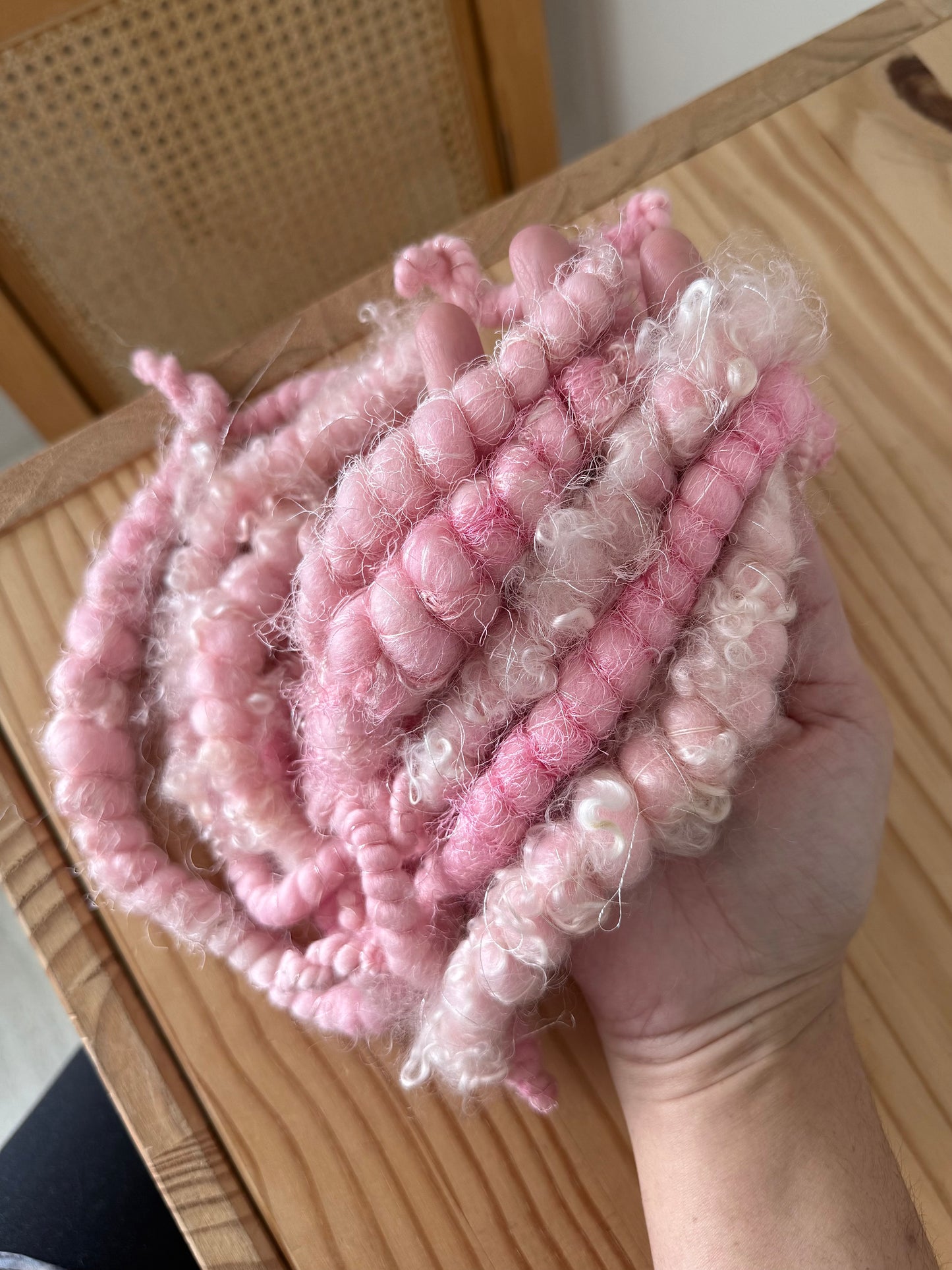 ballerina pink handspun art yarn
