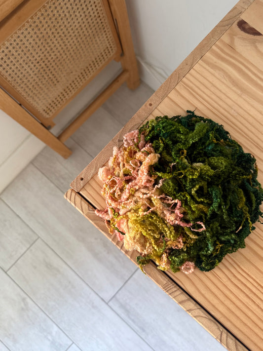 bluefaced leicester locks - peach jade