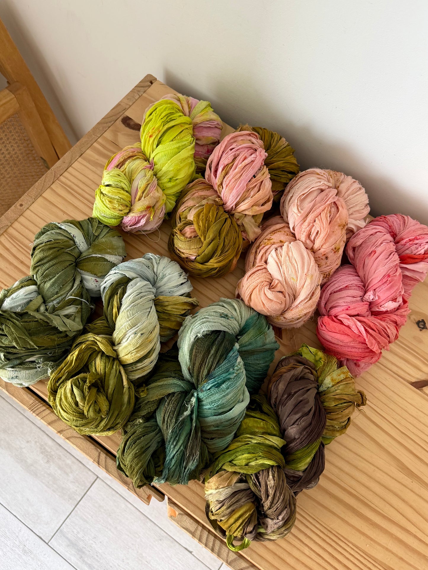 hand-dyed chiffon silk ribbon