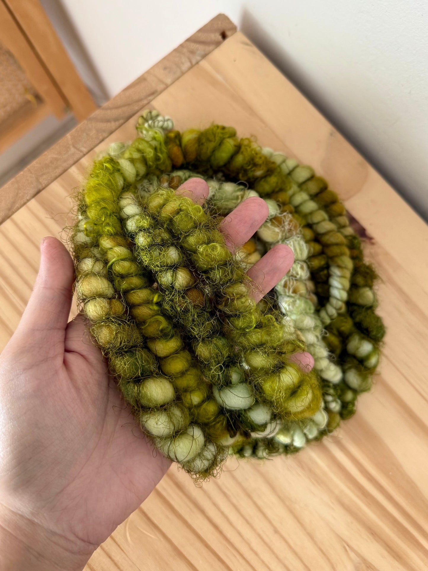 sage green art yarn