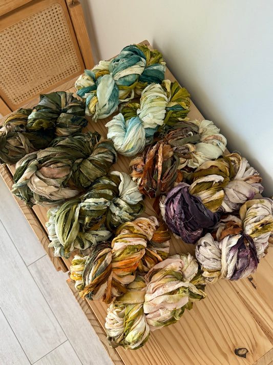 hand-dyed chiffon silk ribbon