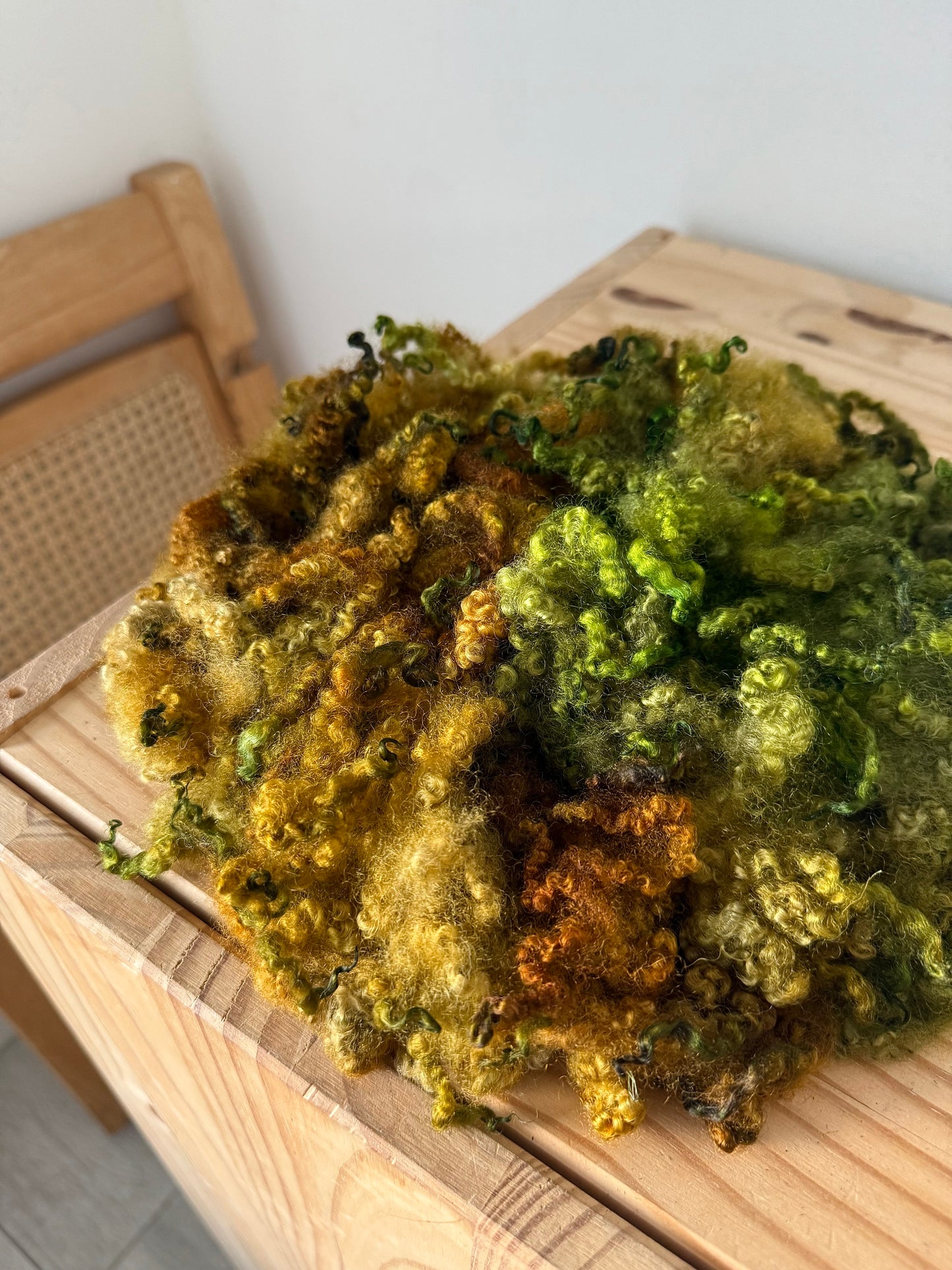 bluefaced leicester locks - khaki green